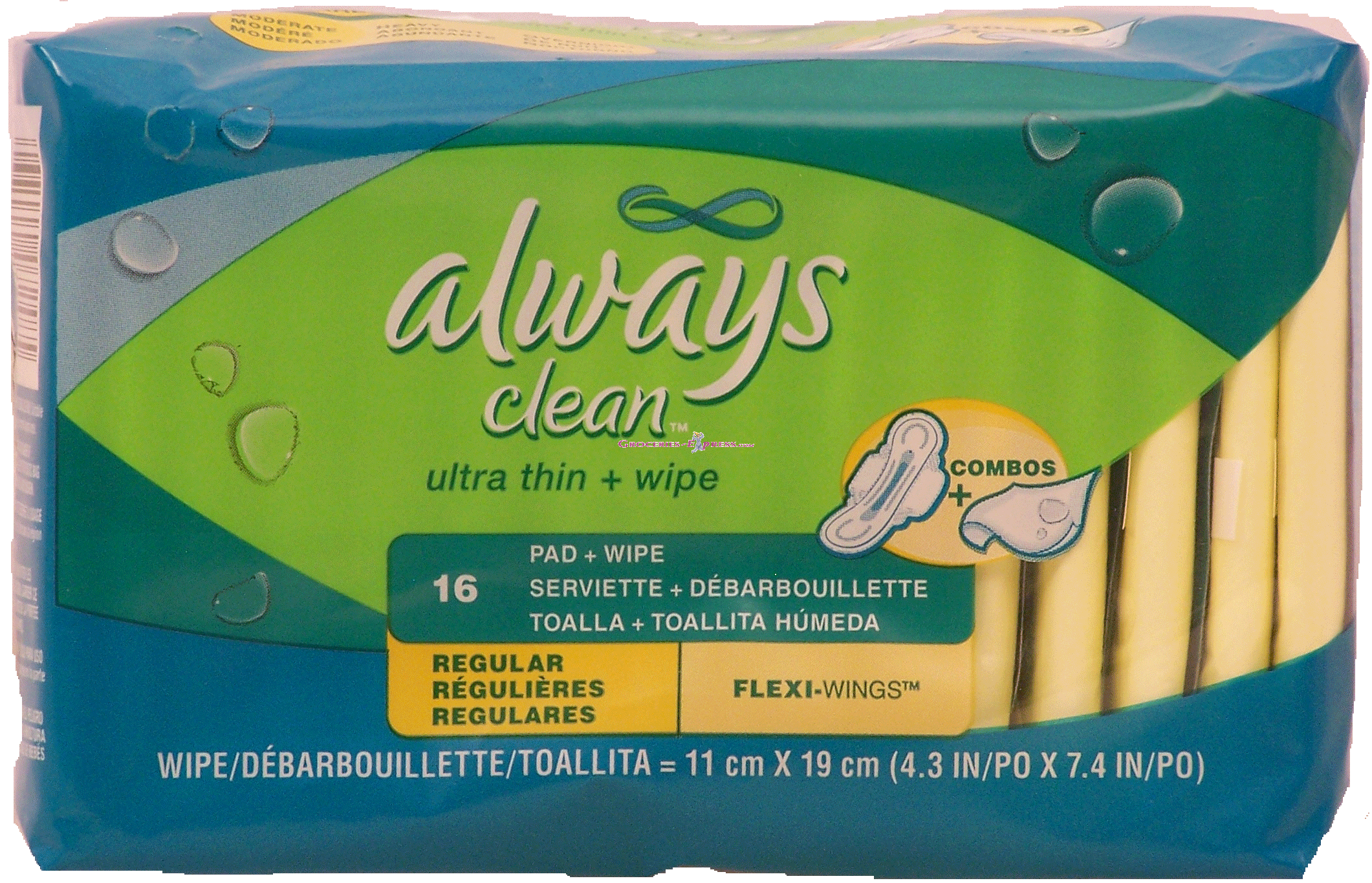 Always clean ultra thin pads + wipe, regular, flexi-wings Full-Size Picture